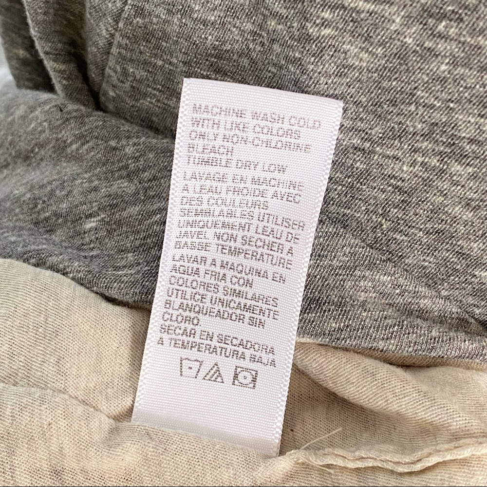 James Perse gray cream jersey knit cotton short sleeve t-shirt shirt dress - Picture 6 of 8